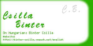csilla binter business card